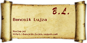 Bencsik Lujza névjegykártya